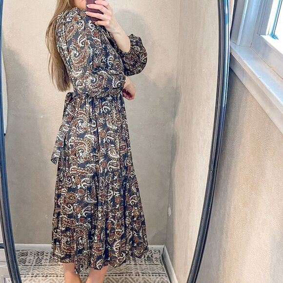 Cleobella Carly Tiered Ankle Dress Cotton Paisley XS - Picture 2 of 10